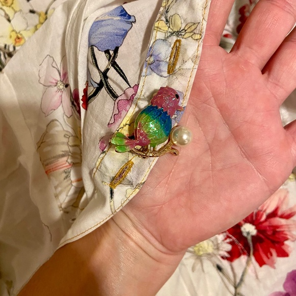 NWT Pearls by Aratta Floral Button Down Blouse - XS - Picture 9 of 14